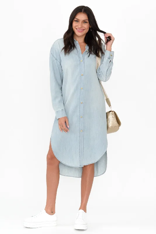 Flight Light Blue Chambray Shirt Dress