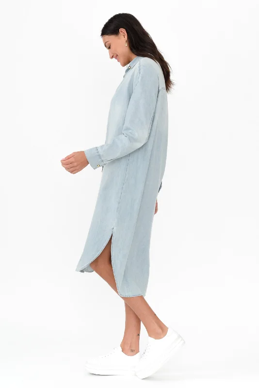 Flight Light Blue Chambray Shirt Dress