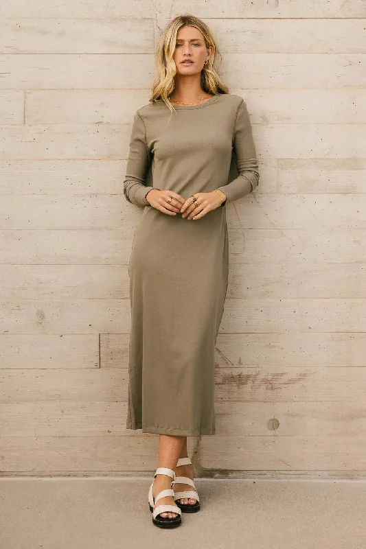 Hollis Ribbed Dress in Olive