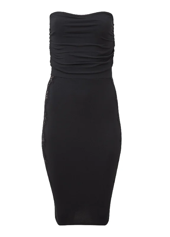 Lace detail bodycon dress - Black