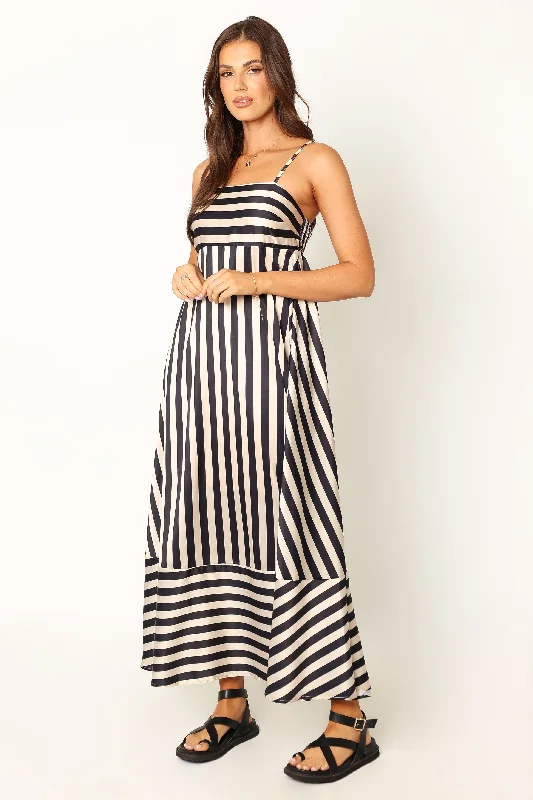 Brea Maxi Dress - Black Stripe