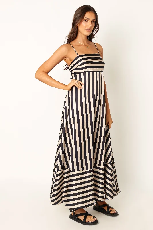 Brea Maxi Dress - Black Stripe