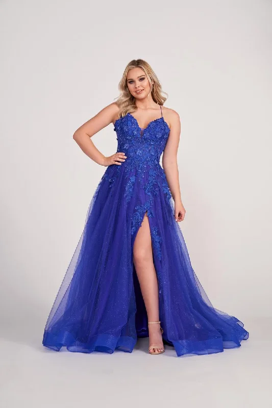 Ellie Wilde Long Lace A-Line Prom Dress EW34042