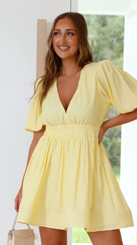 Erin Mini Dress - Yellow