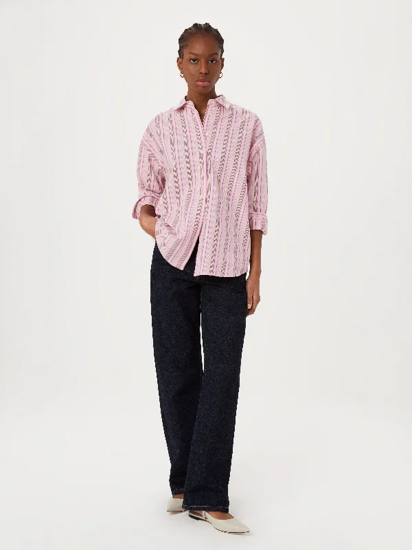 The Loose Striped Kapok Shirt in Pink