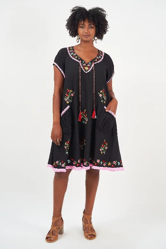 Naudic - Sao Paulo Dress - Splendour Embroidery - Black