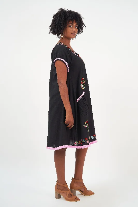 Naudic - Sao Paulo Dress - Splendour Embroidery - Black