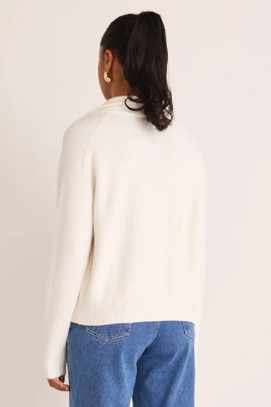 Alpine Ivory Zip Front Knit Jumper