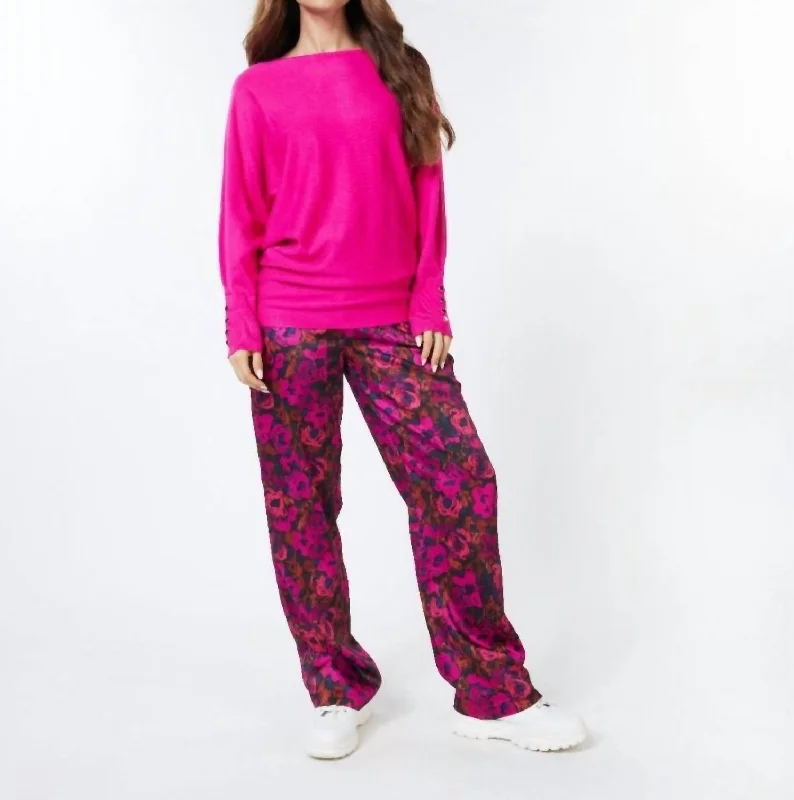 Batwing Top Sweater In Fuchsia F23.07540