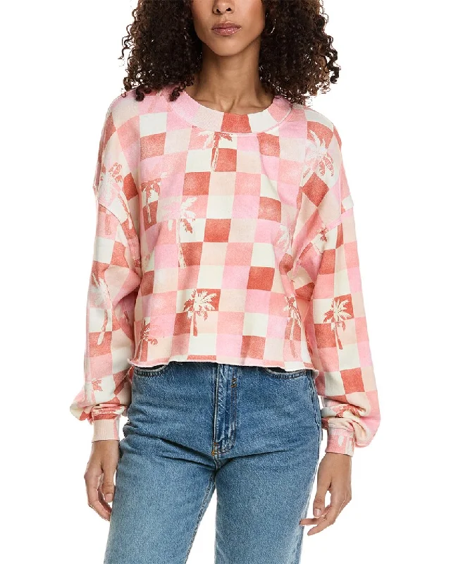 Chaser Checkered Palms Print Pullover