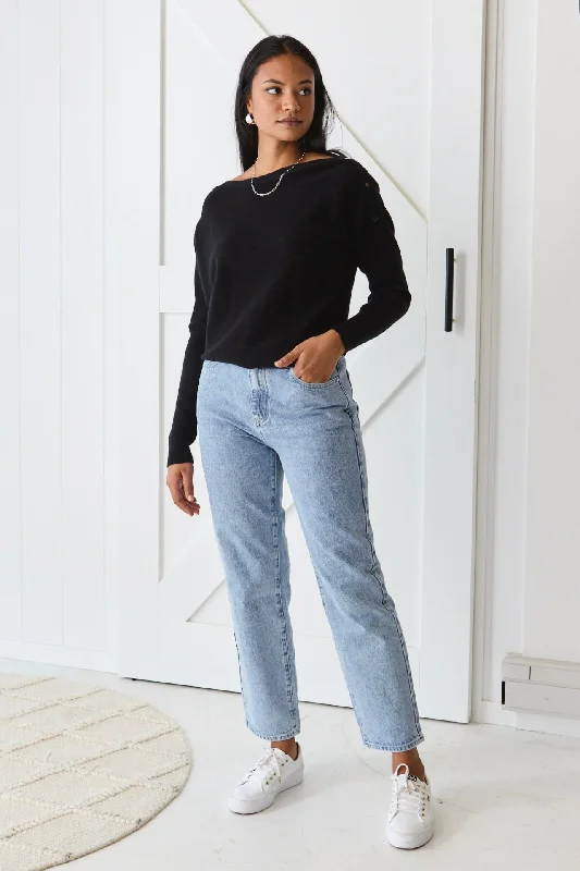 Elope Black Batwing Knit Jumper