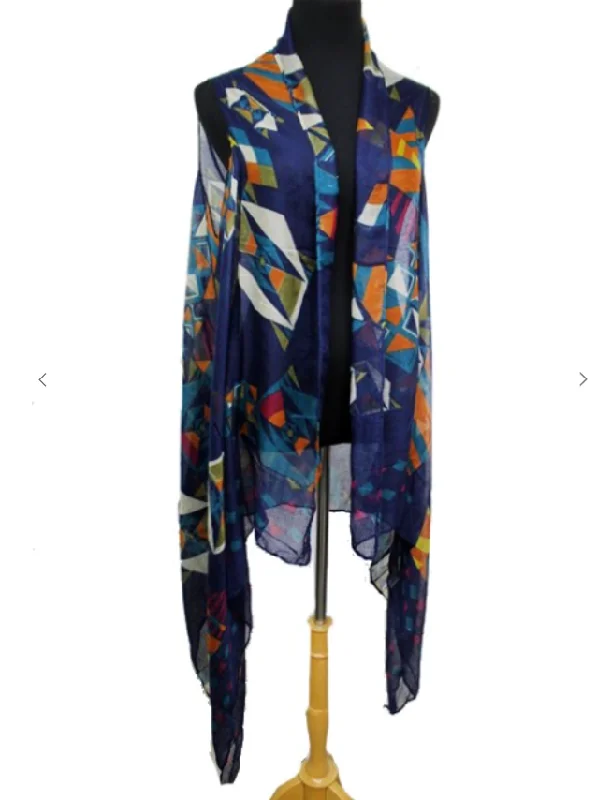 Geometric Super Softness Sleeveless Vest Kimono