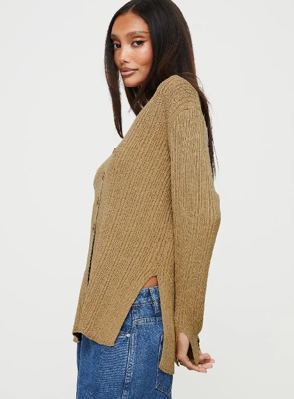 Lexie Knit Cardigan Beige Marle