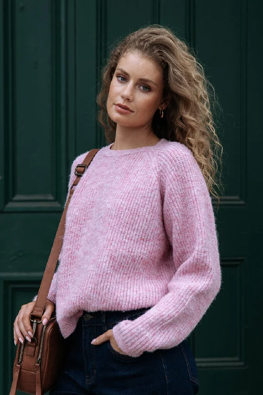 Lucille Pink Wool Blend Knit Jumper