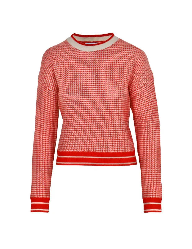 Teya Knit Top In Red/orange