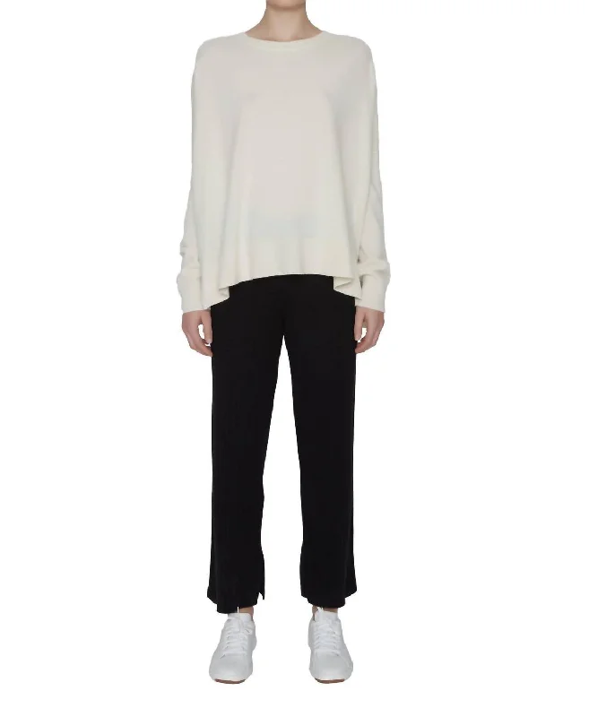 Una Cashmere Crewneck Sweater In Creme