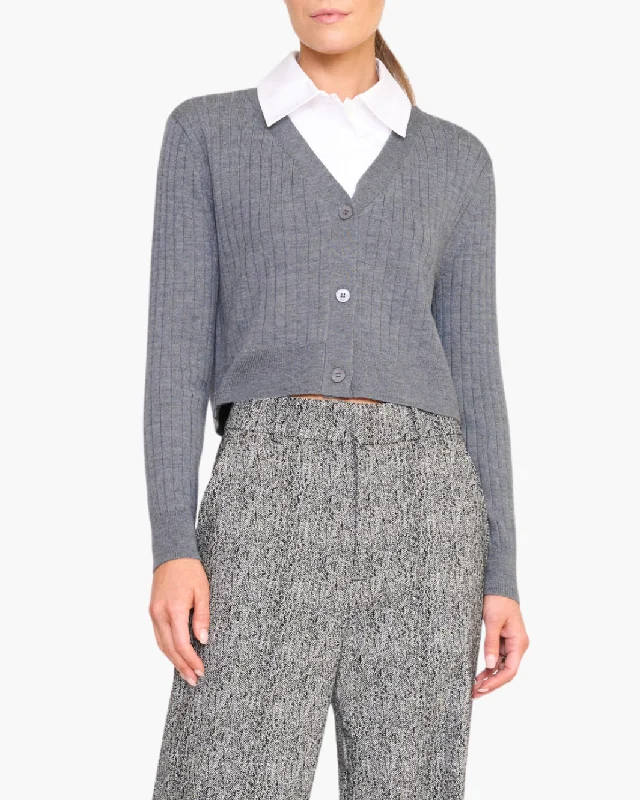 WALLIS SWEATER IN CHARCOAL/WHITE