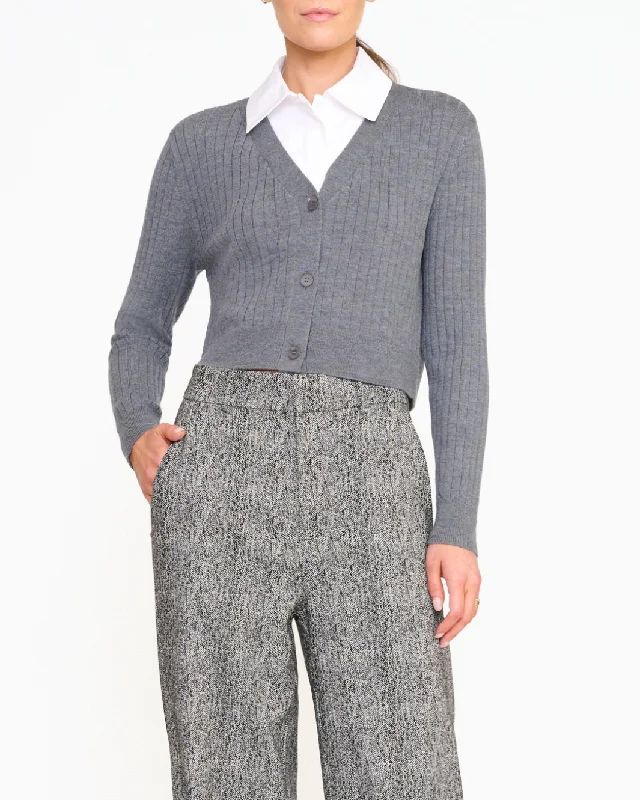 WALLIS SWEATER IN CHARCOAL/WHITE