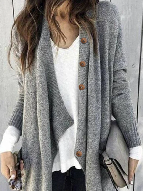 Women's Cardigans One-Breasted Long Sleeve Knitted Cardigan