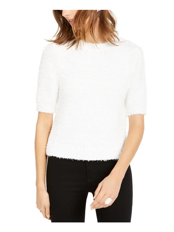 Womens Short Sleeve Puff Sweater