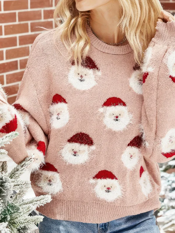 Santa Claus Crew Neck Long Sleeve Sweater