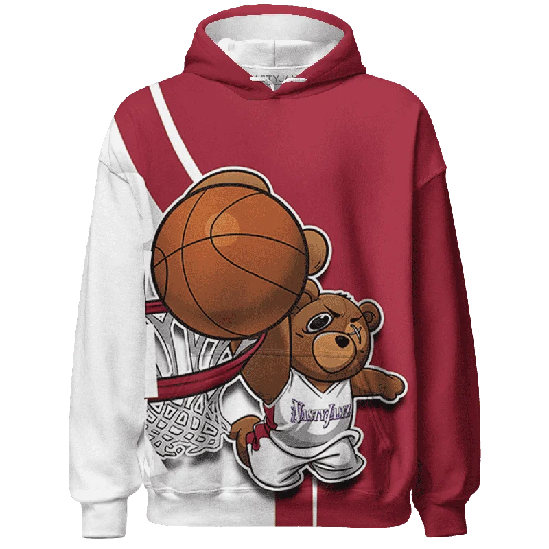 NastyJamz High 85 Metallic Burgundy 1s Hoodie Match BER Dunk