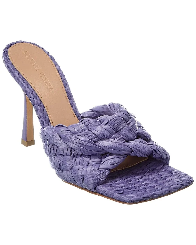 Bottega Veneta Stretch Raffia & Leather Sandal