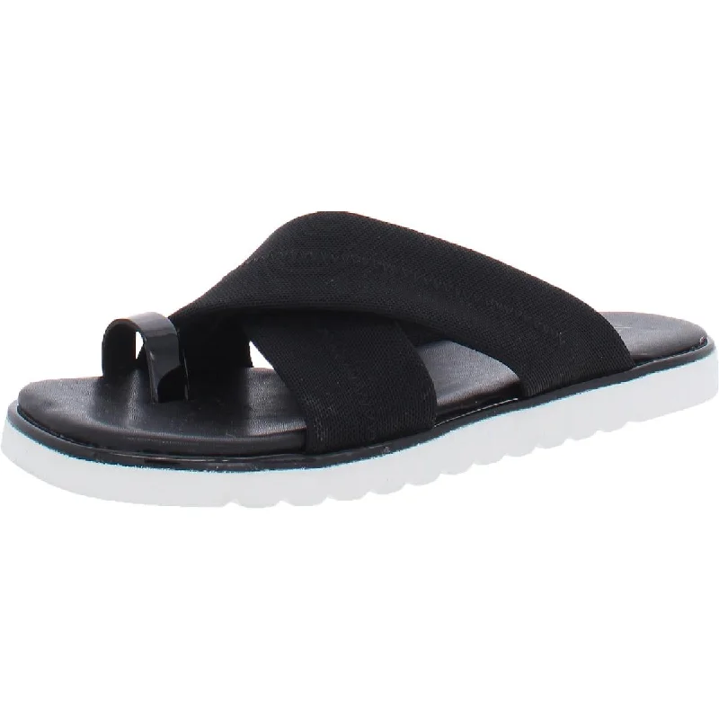 Ronna Womens Toe Loop Slip On Slide Sandals