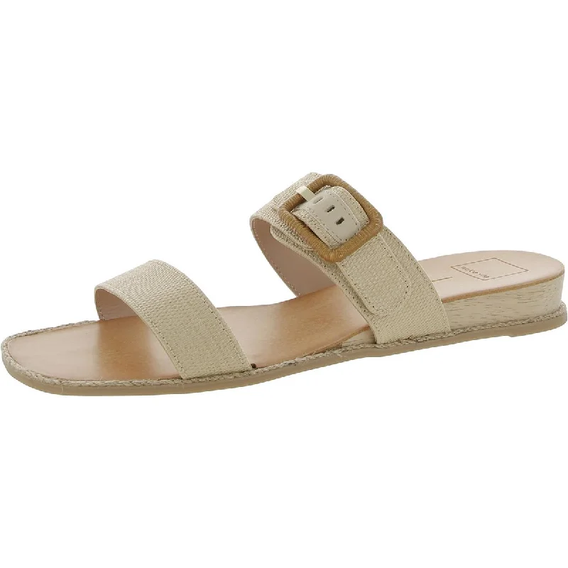 Peio  Womens Woven Two Band Slide Sandals