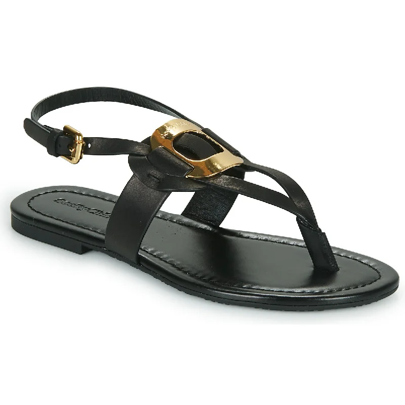 See by Chloe Women's Black Leather Chany Sandals Flats