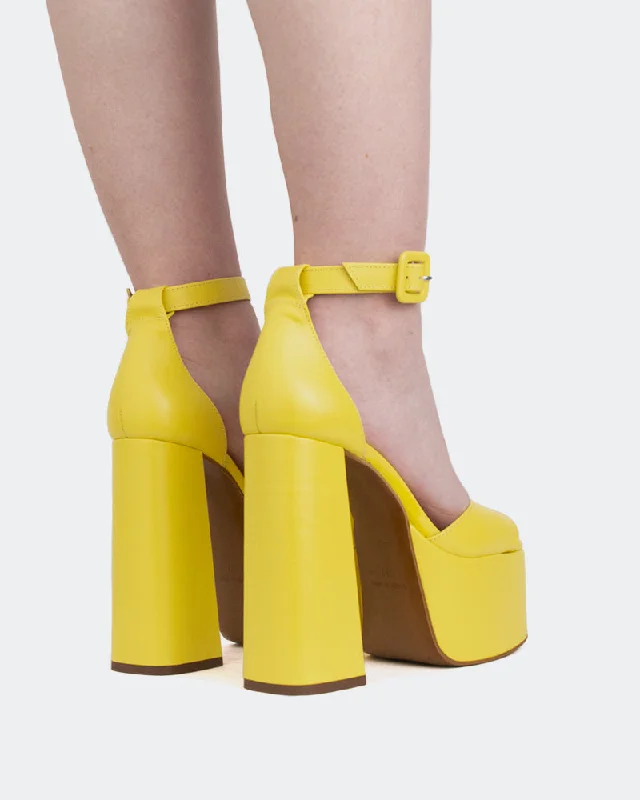 Walton Yellow Leather/Cuir Jaune