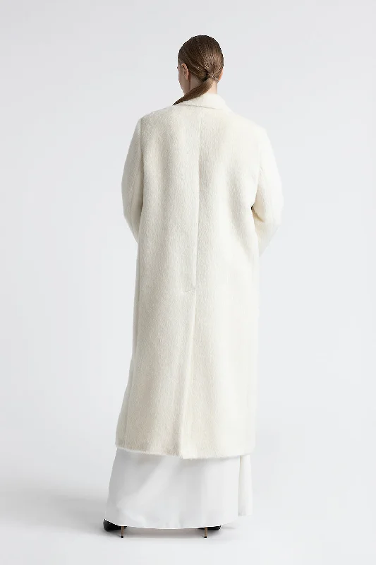 Alpaca and wool double-breasted coat