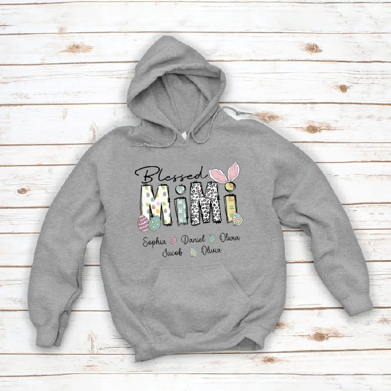 Blessed Mimi And Kids Easter Day Gift For Grandma Gigi Nana CTH01  Hoodie