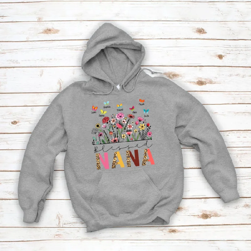 Blessed Nana Floral And Kids Hoodie