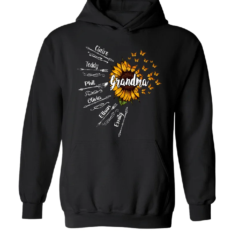 Grandma and grandkids sunflower arrow trend 2023 Hoodie