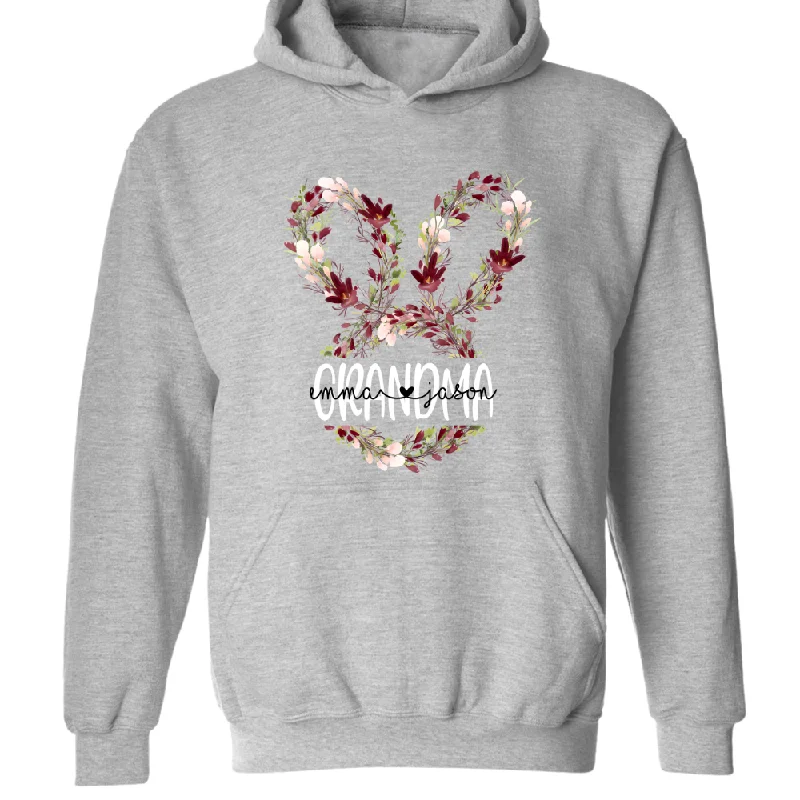 Grandma With Grandkids Flower Bunny TH Hoodie