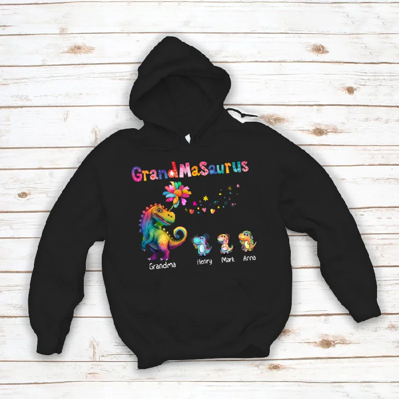 Grandmasaurus Colorful Flower And Kids CL01 Hoodie