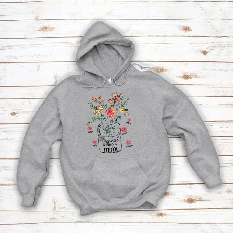 Happiness Is Being A Mimi Water Flowers Hoodie