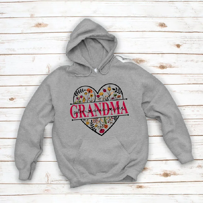 Heart Flower Grandma And Kids CL01 Hoodie