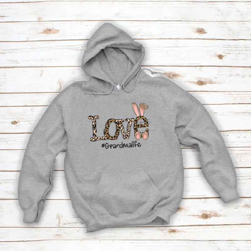 Leopard Love Grandma Life, Custom Grandma Shirt, Easter Day, Mother Day Gift CTH01 Hoodie