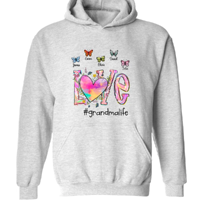 Love Grandma Life Color With Kids TH Hoodie