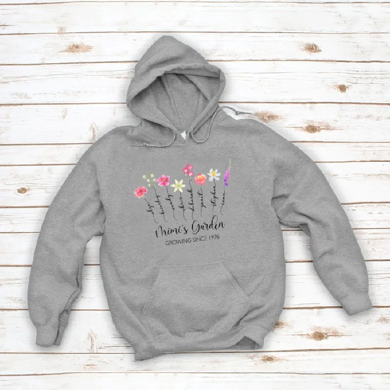 Mimi's Garden Custom Bouquet Watercolor Hoodie