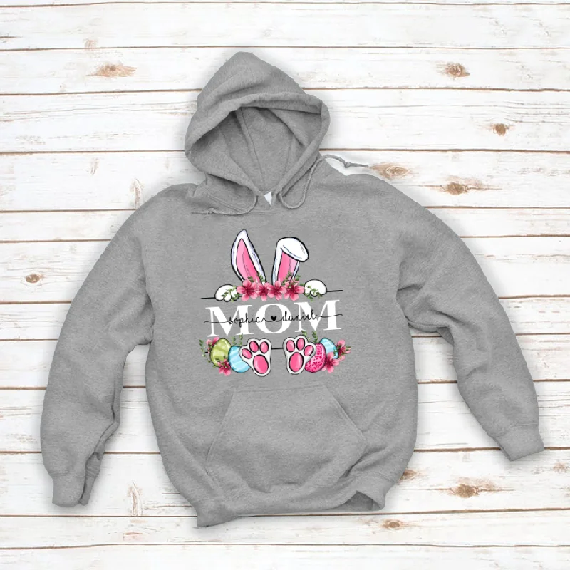 Mom Bunny And Kids, Gift For Mom, Mommy, Mama, Nana, Mimi Mother Day CTH01 Hoodie