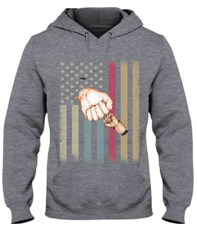 Papa Hands American Flag Hoodie