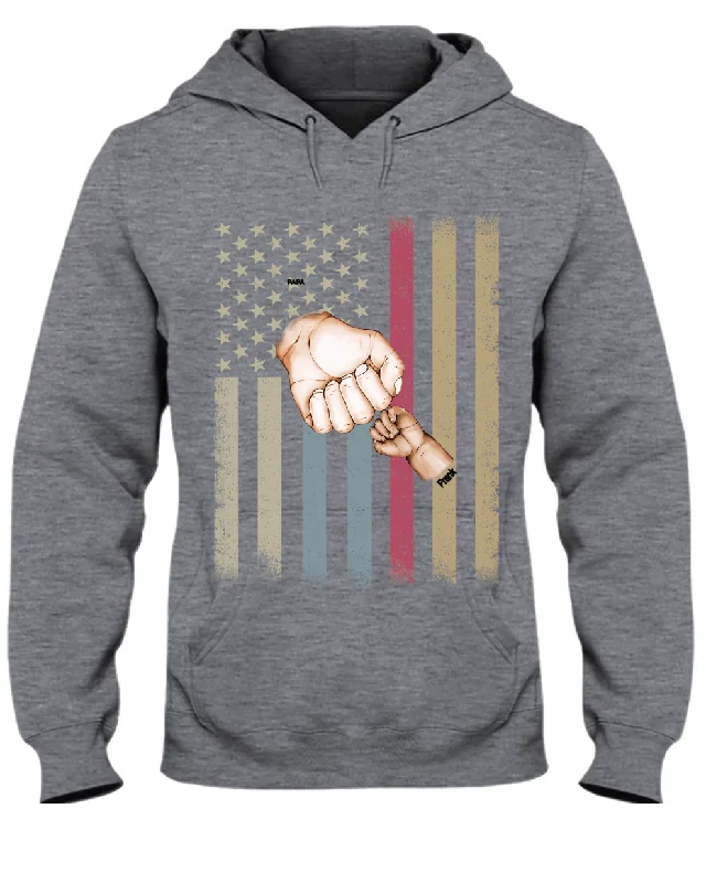 Papa Hands American Flag Hoodie