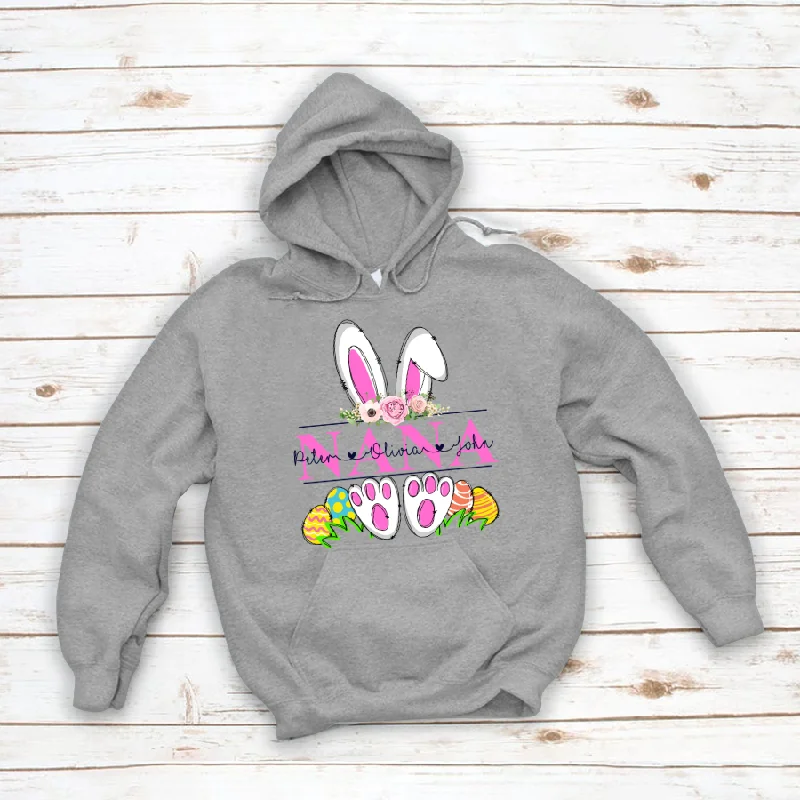 Personalized Easter Nana And Kids Bunny, Eggs Bunny Easter CLO1 Hoodie