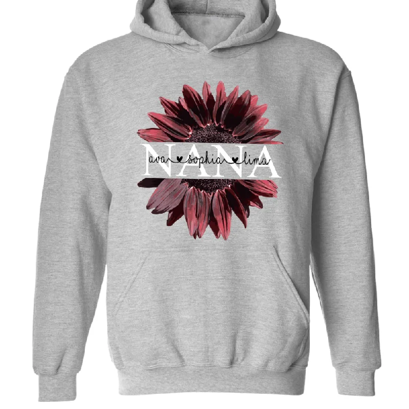 Personalized Grandma Flower Chocolate Cherry Sunflower Hoodie