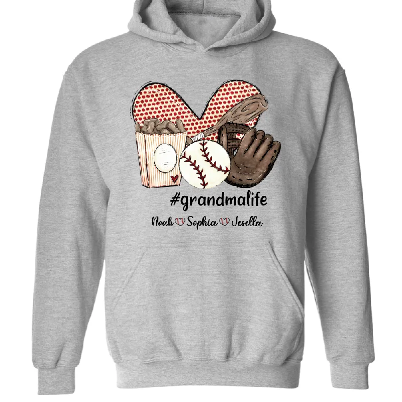 Personalized grandma life baseball heart Hoodie