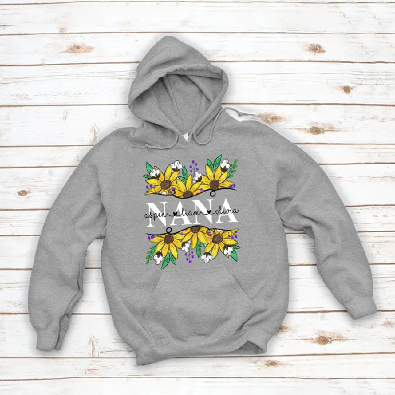 Sunflower Nana Ands Kids Personalized, Mother Day Gift CTH01 Hoodie