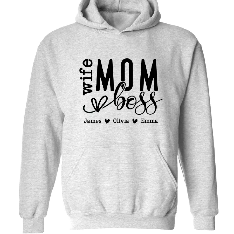 Wife Mom Boss, Gift for Mom TH Hoodie